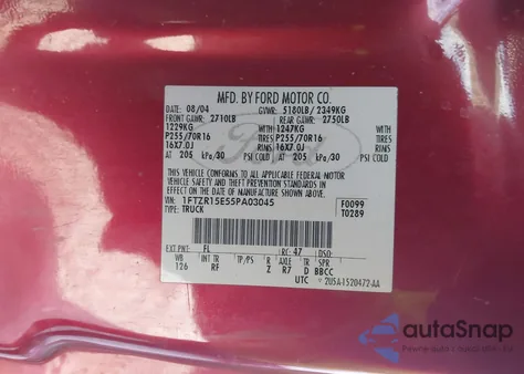 2005 Ford Ranger Edge/Xl/Xlt from USA, damaged, VIN 1FTZR15E55PA03045